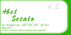 abel setalo business card